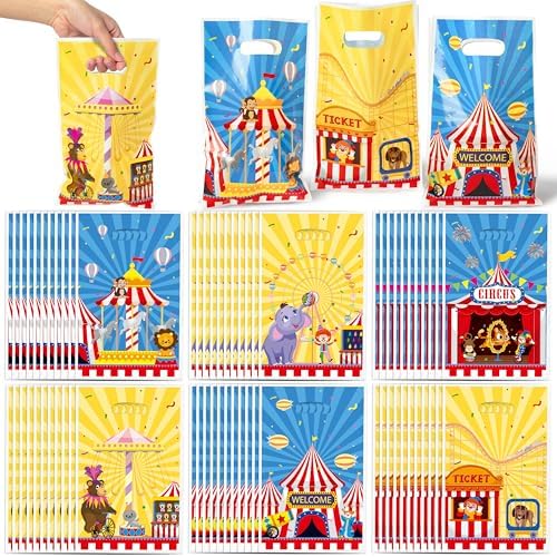 Carnival Circus Party Favor Bags 150Pcs Animal Themed Treat Gift Bags