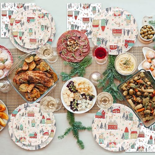 YY 150 Christmas Paper Plates and Napkins Set