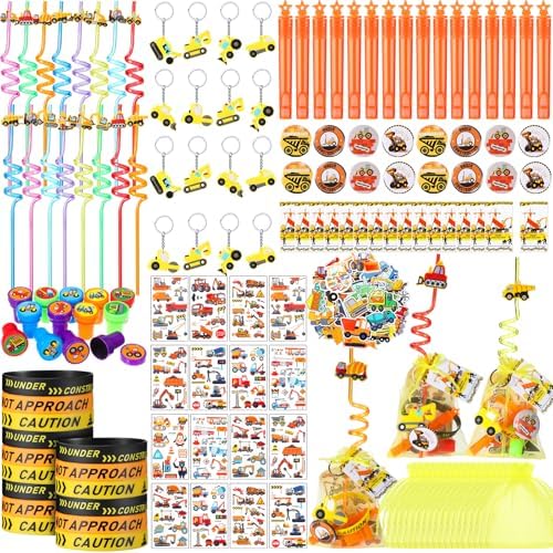 HyDren 194 Pcs Construction Party Favors for 16 Guests