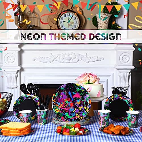 Baderke Neon Party Supplies for 36 Guests