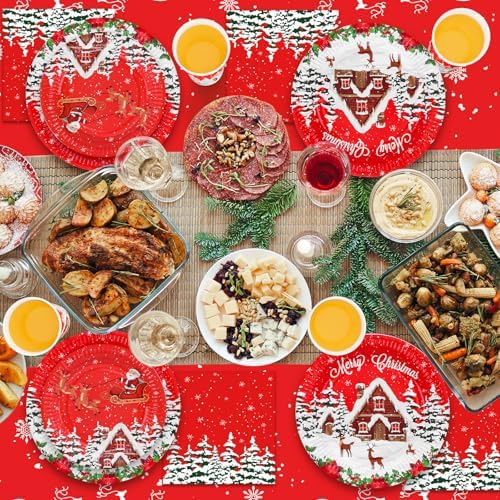 Christmas House Party Paper Plates Napkins Tableware Set