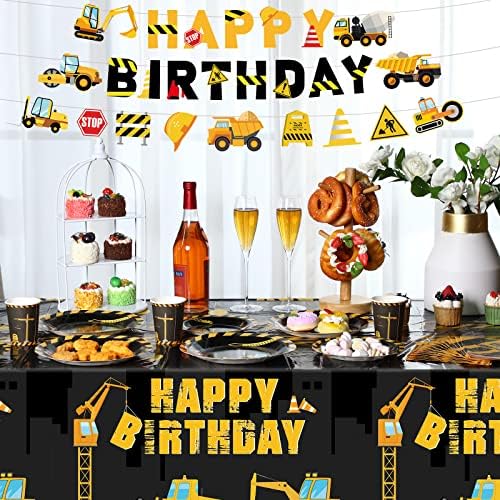 173 Pcs Construction Birthday Party Supplies for 24 Guests