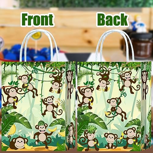 Tyndallrays 16 Piece Monkey Goodie Bags for Birthday Party Supplies