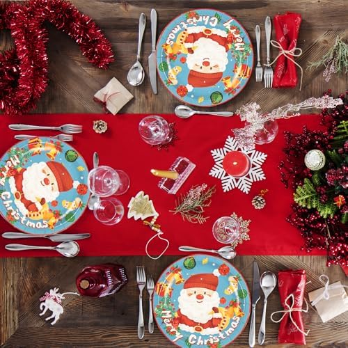 50PCS Blue Christmas Paper Plates 7 Inch