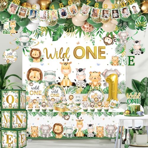 Wild Birthday Decorations 239Pcs Safari Party Kit