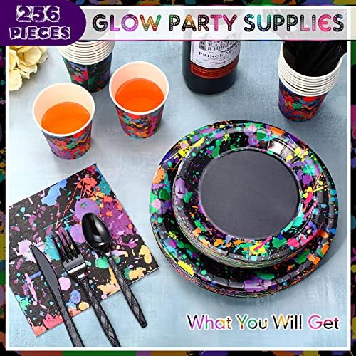 Baderke Neon Party Supplies for 36 Guests