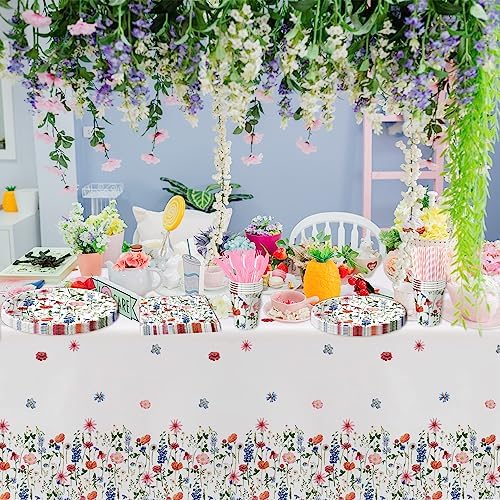 Floral Party Decorations Tableware Set for 24 Guests