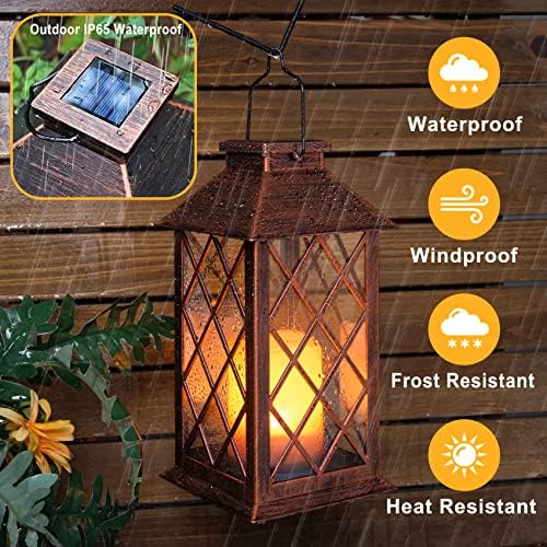 TAKE ME 14 Inch Solar Lantern Outdoor Garden Hanging Lights