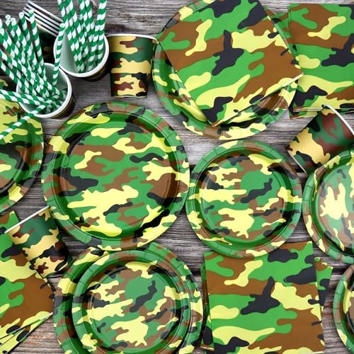 Camo Party Tableware Set for 20 Guests