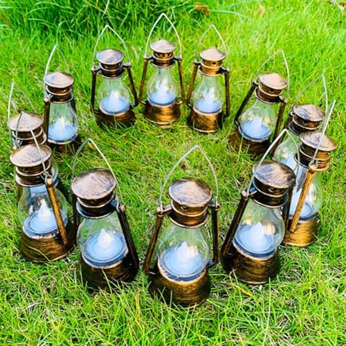 12 Pack Mini Lantern with 4 Inch Flickering LED Candle