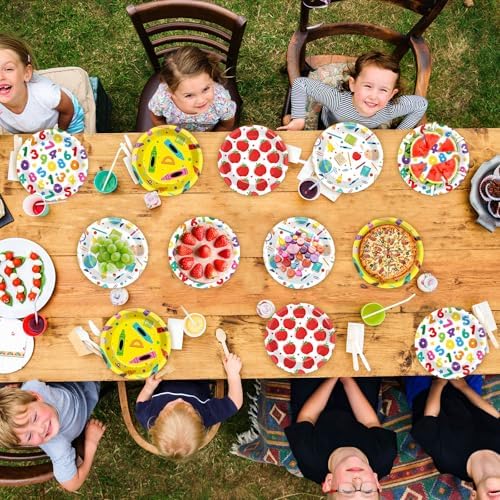 60 Pcs Back to School Theme Paper Plates Set