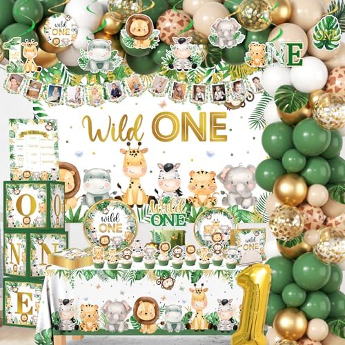 Wild Birthday Decorations 239Pcs Safari Party Kit