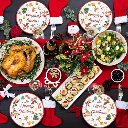 40PCS Christmas Paper Plates and Napkins - 9 Inch Party Serving Set