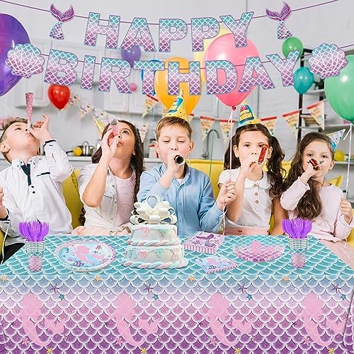 122Pcs Mermaid Party Decor Set for 24 Guests