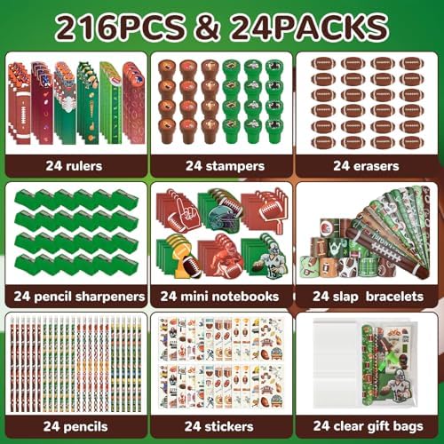 216Pcs Football Theme Party Favor Set