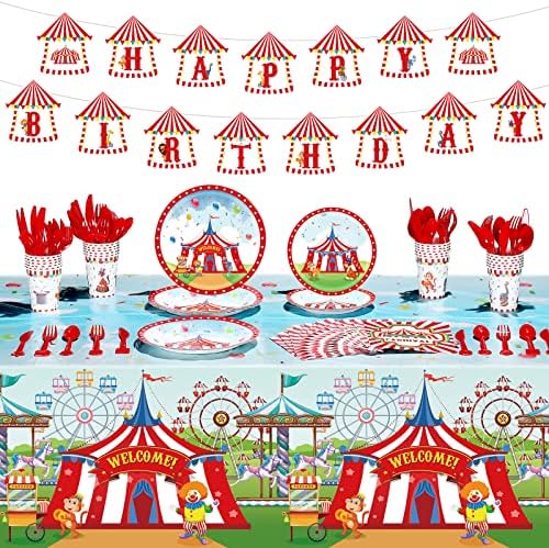 172 Pcs Circus Carnival Party Decorations Set