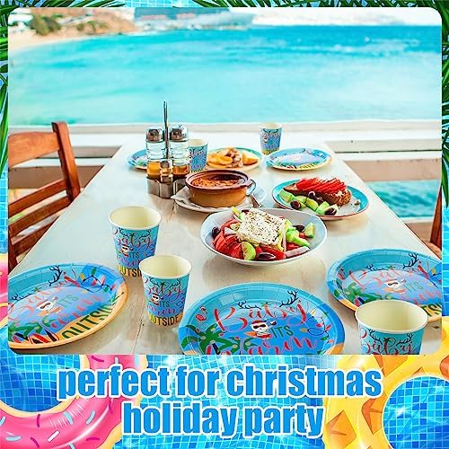 Zubebe 120 Pcs Christmas Party Decor Plates Set