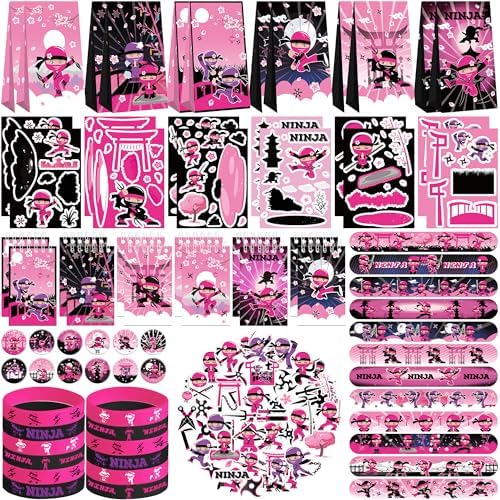 122PCS Girl Ninja Party Favors Set for Baby Shower