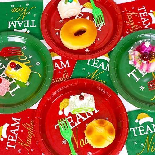 30 Guests Christmas Party Paper Plates Napkins Forks Set