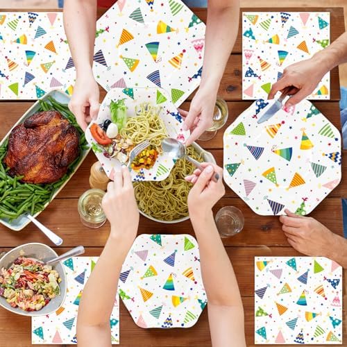 DYLIVeS Hats Off Birthday Plates Napkins Bulk Set 150 Pcs