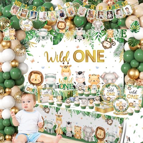 Wild Birthday Decorations 239Pcs Safari Party Kit