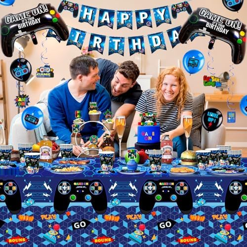 213pcs Video Game Birthday Party Decorations Set for Boys