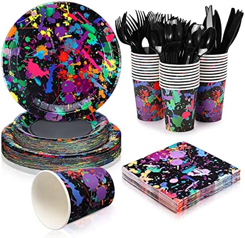 Baderke Neon Party Supplies for 36 Guests