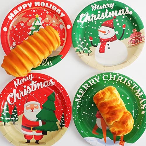 Chiazllta 48 PCS Christmas Party Paper Plates