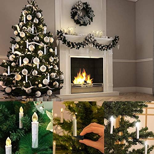 HANNAHONG 10 Pcs LED Flameless Taper Candles with Remote Control