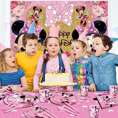 Pink Mouse Themed Party Tableware Set