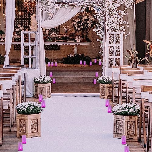 LANKER Flameless Candles LED Pillar Set of 12 Pink