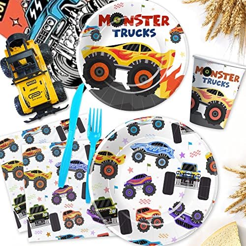 Monster Truck Party Tableware Set for 24 Guests