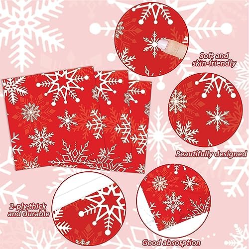 ZOIIWA 200 PCS Christmas Theme Disposable Plates Napkins Forks Set