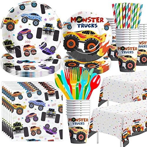 Monster Truck Party Tableware Set for 24 Guests