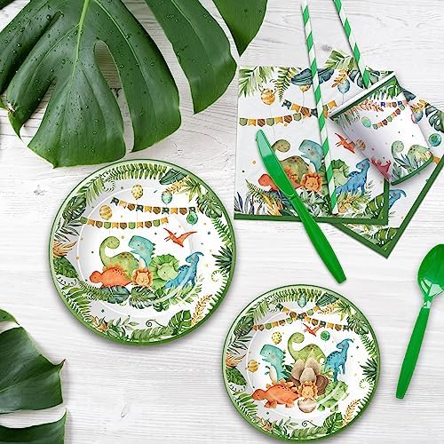 Dinosaur Party Supplies - 24 Piece Tableware Set