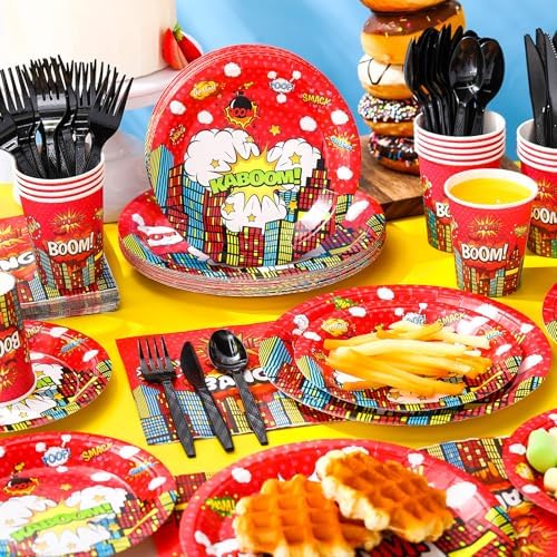Zhehao Hero Party Tableware Set 210 Pcs