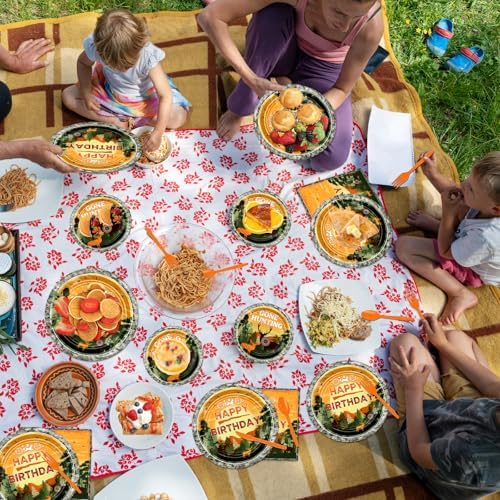 Avezano 168 PCS Hunting Camo Birthday Tableware Set for 24 Guests