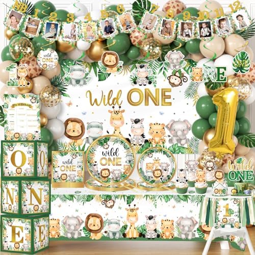 Wild Birthday Decorations 239Pcs Safari Party Kit