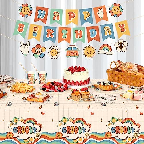 Ctosree 173 Pcs Groovy Party Supplies Set