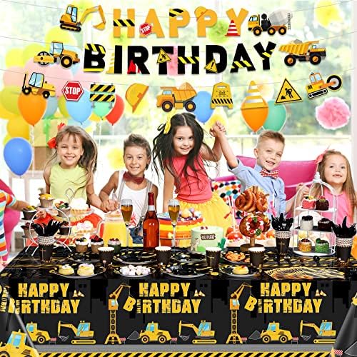 173 Pcs Construction Birthday Party Supplies for 24 Guests