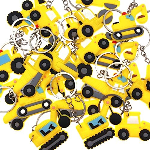 JZK 30pcs Silicone Car Keyrings Kids Party Favors