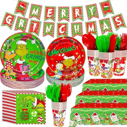 185Pcs Green Monster Christmas Decorations