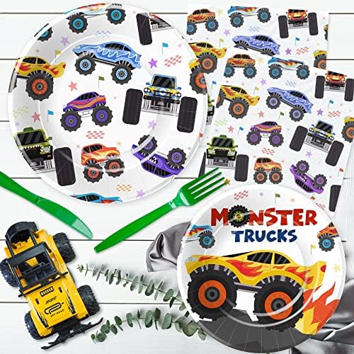 Monster Truck Party Tableware Set for 24 Guests
