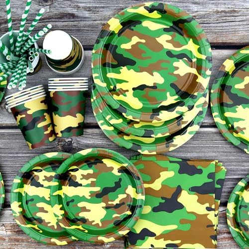 Camo Party Tableware Set for 20 Guests