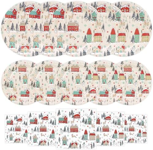 YY 150 Christmas Paper Plates and Napkins Set