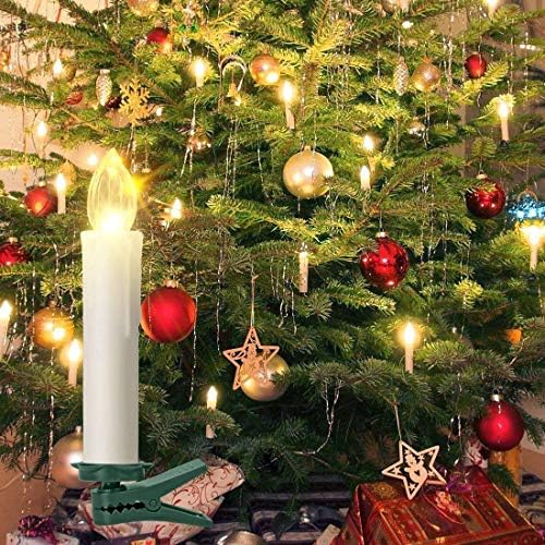HANNAHONG 10 Pcs LED Flameless Taper Candles with Remote Control