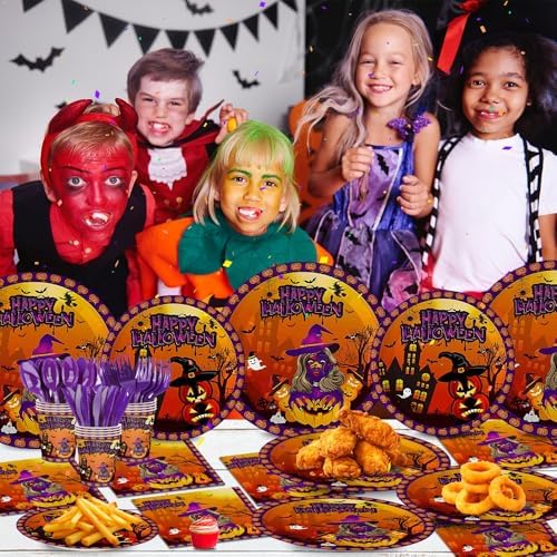 Halloween Party Decor Tableware Set 140Pcs