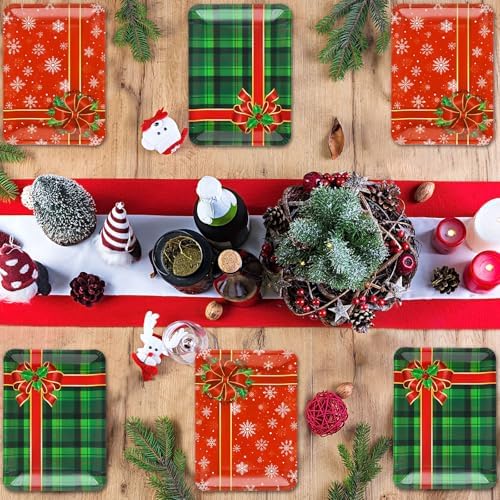 50 Count Christmas Disposable Plates with Gift Box Design