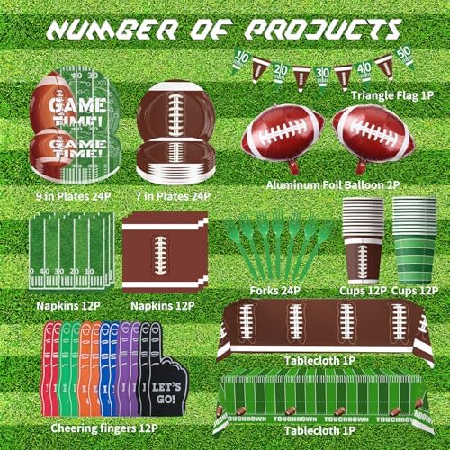 Football Party Supplies Kit Serve 24
