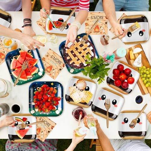 SMores Camping Party Plates for 48 Guests